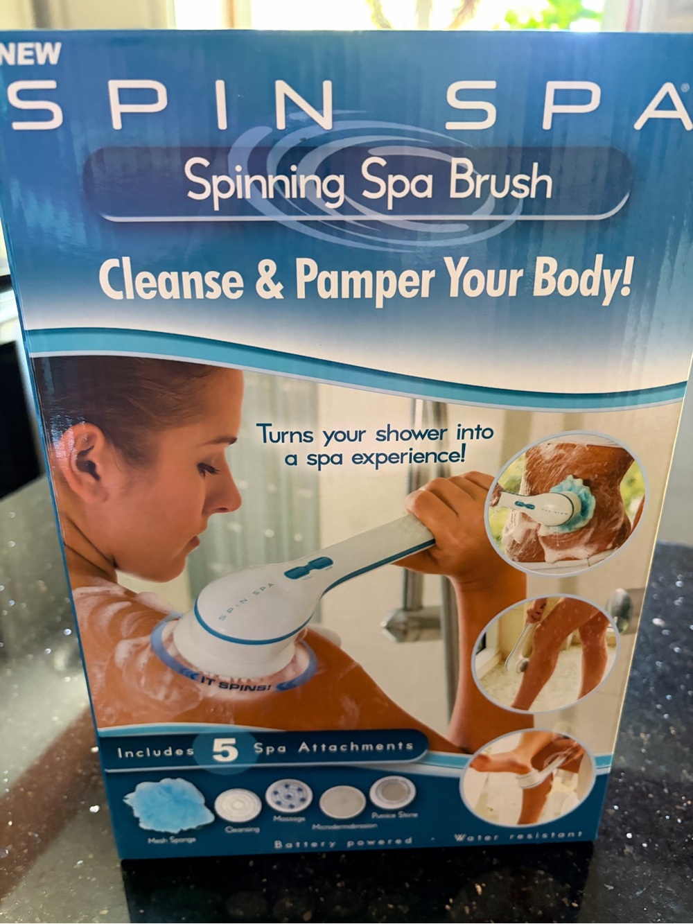 Spin Spa Spinning Spa Brush - White & Teal